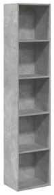 betonszürke szerelt fa könyvespolc 40 x 30 x 189 cm