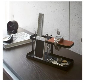 Tower Desk Bar fekete multifunkciós állvány bükkfa részletekkel - YAMAZAKI