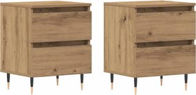 vidaXL Éjjeliszekrény 2 pcs Artisan tölgy 40 x 35 x 50 cm Faanyag