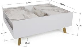 Kávésasztal FRIDA 63x90 cm fehér