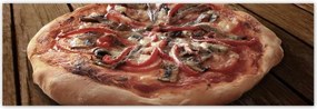 Poszterek 200x66 Pizza a fa asztalon
