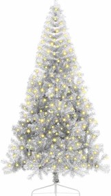 Mesterséges, előre világított karácsonyi fa Ezüst 210 cm PET