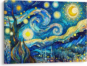 Kép – Csillagos éjszaka mozaikja (70x50 cm)