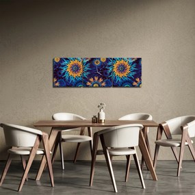 Kép - 3D virágok (órával) (90x30 cm)