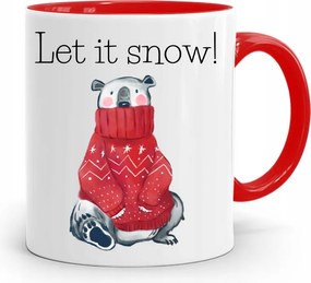 Piros Karácsonyi Bögre Mikulás Karácsonyfa Alá, fényképes nyomattal