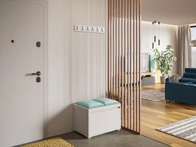 Előszoba bútor Kendora 60 +  2 db kárpitozott falpanel Pag 30x30(fehér) (Manila 11). 1059466