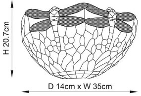 Endon 64102 - Tiffany DRAGONFLY fali lámpa 1xE14/40W/230V