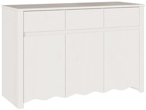 Oldalszekrény &quot;&quot;DRAMMEN&quot;&quot; Fehér 114x43x75,5 cm Tömbfa Fenyő
