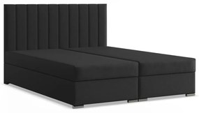 Agen ágy, szövet, 140 x 200, ágyneműtartóval, fekete