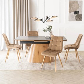 Szék bézs színben, bársony kárpittal RODRI