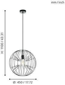 Eglo 98688 - Csillár zsinóron OKINZURI 1xE27/60W/230V
