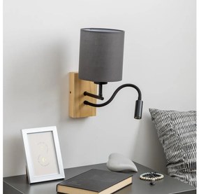 Brilagi - LED Fali lámpa NUBILA WOOD 1xE27/25W/230V + LED/3W tölgy/antracit BG1564+BG1574