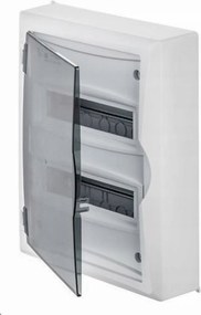 Falra szerelhető elosztószekrény 2x12 12S N Pe fehér Rn IP40