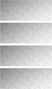 vidaXL Lépcsőfok Négyszögletes 4 pcs Ezüst 100 x 40 cm Alumínium