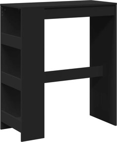 vidaXL fekete szerelt fa tárolórekeszes bárasztal 90 x 40 x 103,5 cm