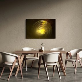 Sárga absztrakt spirál képe (90x60 cm)