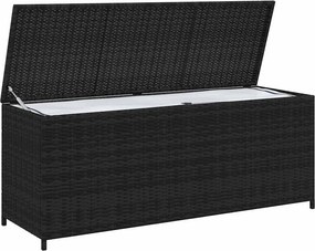 Fekete Polyrattan Kerti Tárolóláda 150 X 50 X 60 Cm