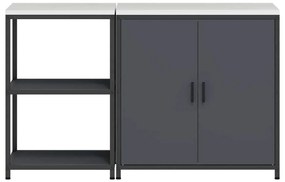 Konyhai Tároló Készlet ajtóval 2 pcs Antracit 150 x 50 x 92 cm