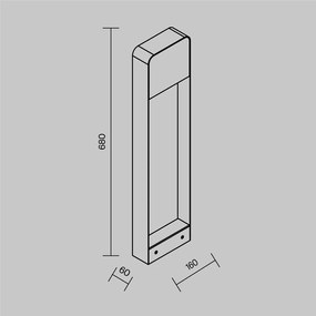 O481FL-L7BWD3K Porte Alumínium Kültéri állólámpa Fekete Színű LED 7 W 3000 Kelvin 250 Lumen IP54