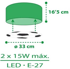 Dalber 41736 - Gyerek mennyezeti lámpa FOOTBALL 2xE27/15W/230V