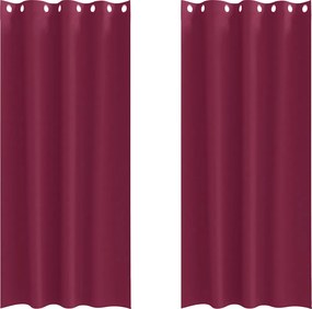 vidaXL Fekete Függöny Gyűrűkkel 2 pcs Bordó 245 x 140 cm Poliészter
