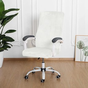 Forgószék Huzat (M-es, bársonyos, 1 részes, rugalmas, mosható, fehér)