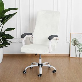 ForgószékHuzat (XL-es, bársonyos, 1 részes, fehér)