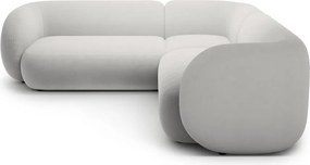 Világosszürke bársony sarokkanapé Kate – Micadoni