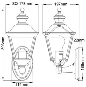 Kichler - Kültéri fali lámpa BAY SHORE 1xE27/60W/230V IP44