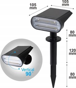 Szolár Led Kerti Lámpák Fehér Vízálló Mozgásérzékelő 2 Darab