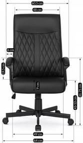 Fekete Eco-bőr Irodai Forgószék SERGIO