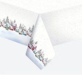Karácsony Snowy Village papír asztalterítő 120x180 cm
