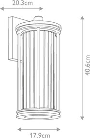 Kichler Barras KL-BARRAS2-M-BK Fali lámpa 1x40W/E27 IP44