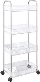 vidaXL tárolókocsi 4 szintes átlátszó 37x28x95 cm akril