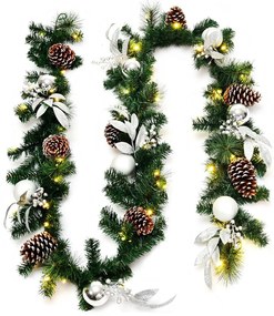 Karácsonyi girland,50 meleg LED-es fénnyel 2,7m