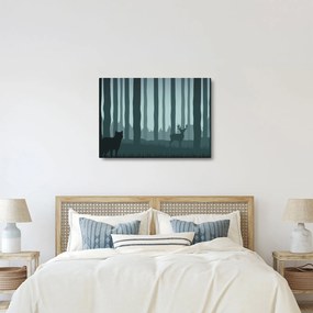 Kép - Szarvas farkassal a sziklák között (70x50 cm)