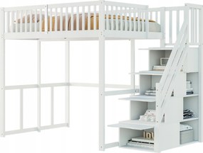 Emeletes ágy Gyerekágy Szekrény Lépcsős szekrény 140x200cm Fenyő