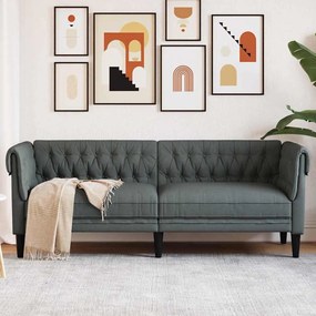 Chesterfield kanapé Sötétszürke 201.5 x 74.5 x 74.5 cm szövet