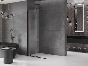 Mexen Velar, nyílásba tolóajtó Walk-In típusú 110 cm, 8 mm átlátszó üveg, fekete matt, 871-110-000-03-70