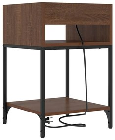 Éjjeliszekrény polcokkal barna tölgy 40 x 40 x 61 cm Faanyag