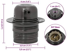 2 db fényes fekete lámpatartók E27