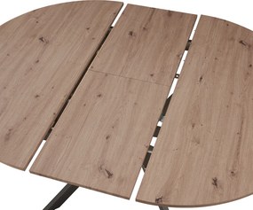 Kihúzható étkezőasztal, artisan tölgy/fekete, 120x120-160x75 cm, ABERO TYP 2