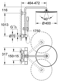 GROHE 27174001 - RAINSHOWER SYSTEM 400 450 mm zuhanyrendszer, magasfényű króm