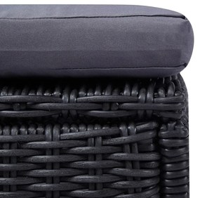 Sötétszürke polyrattan napozóágy