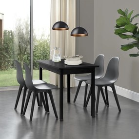 [en.casa] Étkezőszék szett Lendava 2 db design szék műanyag 83x54x48 cm szürke és fekete