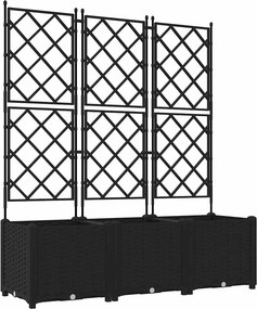 vidaXL Kerti cserép 3 pcs Fekete 120 x 40 x 143 cm Acél