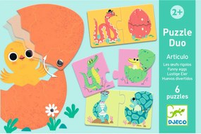 Párosító puzzle - Kié a tojás, 12 db-os - Funny eggs