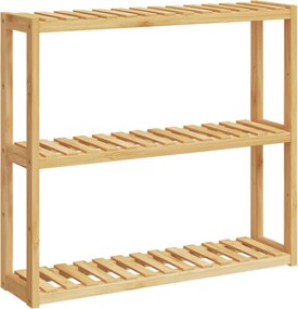 vidaXL bambusz 3 szintes falra szerelhető fürdőszobapolc 60x15x54 cm