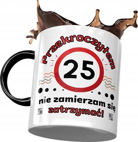 Fekete Bögre Születésnapra 25 25. 25. Ajándék Nyomtatott Fotóval