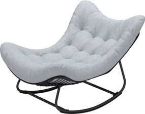 Outsunny Rattan Hinta Fotel Kerti Pad Képződés Acélvázzal 98 x 111 x 74 cm Szürke | Aosom